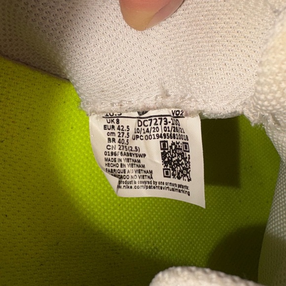 Nike Women's Air Force 1 Crater, White Pure Platinum 100 - Picture 7 of 8